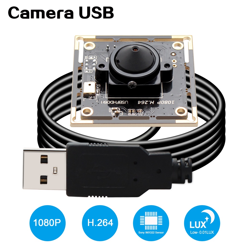Low illumination mini usb camera IMX322 cctv pcb board 3.7mm lens H.264 MJPEG YUY2 video security ca
