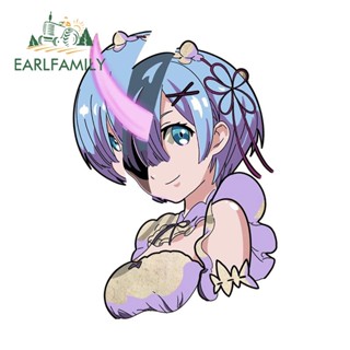 Decorationearlfamily สติกเกอร์ ลายการ์ตูนอนิเมะ Rem ReZero ขนาด 13 ซม. X 9.2 ซม. สําหรับตกแต่งรถยนต์ แล็ปท็อป