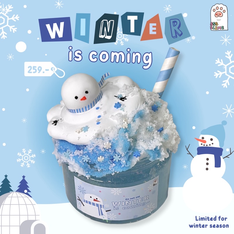 พร้อมส่ง‼️ สไลม์ DIY | ❄️ winter is coming ⛄️ | (เนื้อเบส clear slime) sss slime