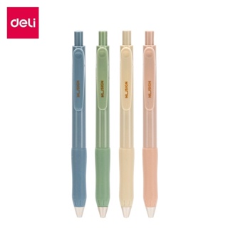 Deli ปากกาเจล ปากกา ปากกาเขียนลื่น การจัดส่งแบบสุ่มสี หมึกน้ำเงิน 0.5mm 1แท่ง เครื่องเขียน อุปกรณ์การเรียน Gelpen