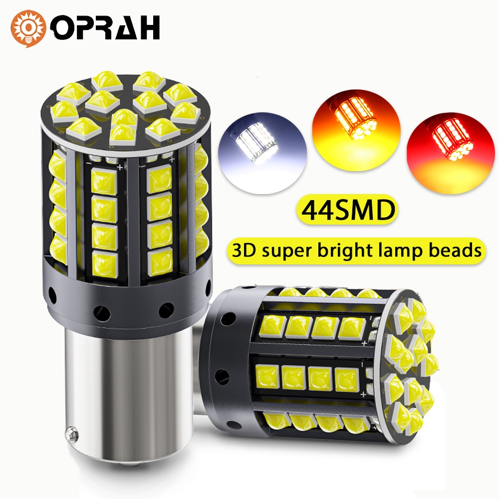 [OPRAH] หลอดไฟท้ายรถยนต์ LED 1156 BA15S P21W 1156 BAU15S PY21W 1157 Bay15d P21-5W T20 7440 W21W 7443 W21-5W 3030 3D 44SMD 1 ชิ้น