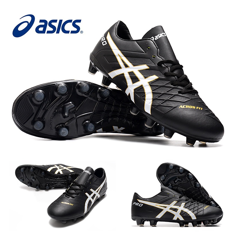 Asics รองเท้าฟุตบอลเล็บยาวเชือกรองเท้าฟุตบอลคลาสสิกสำหรับผู้ชาย สีด