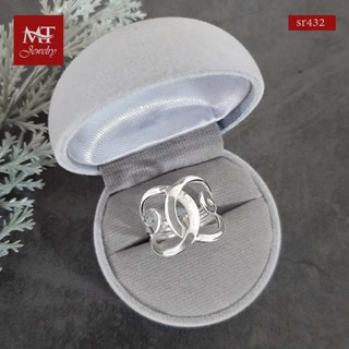 MT แหวนเงินแท้ ลายเส้นโค้ง คล้องกัน ไซส์: 52, 55, 57, 60 Solid 925 Sterling Silver Ring (sr432) MT Jewelry มณีธารา