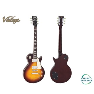 Vintage V100 ReIssued Electric Guitar - Flamed Iced Tea