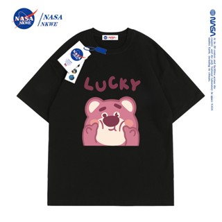 เสื้อยืดแขนสั้น ผ้าฝ้าย ทรงหลวม ลาย NASA แฟชั่นฤดูร้อน สําหรับผู้ชาย และผู้หญิง ผู้ชายและผู้หญิงคู่แขนสั้นสไตล์เดีย_29