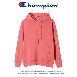 สินค้าของแท้ล้างสต็อก！ Champion เสื้อกันหนาวมีฮู้ด เสื้อสเวตเตอร์แขนยาวปักโลโก้ รุ่น เสื้อกันหนาวมีฮู้ดแฟชั่น