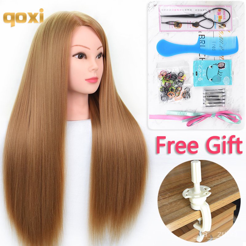 Qoxi mannequin heads with 65cm hair for braiding tete de cabeza
