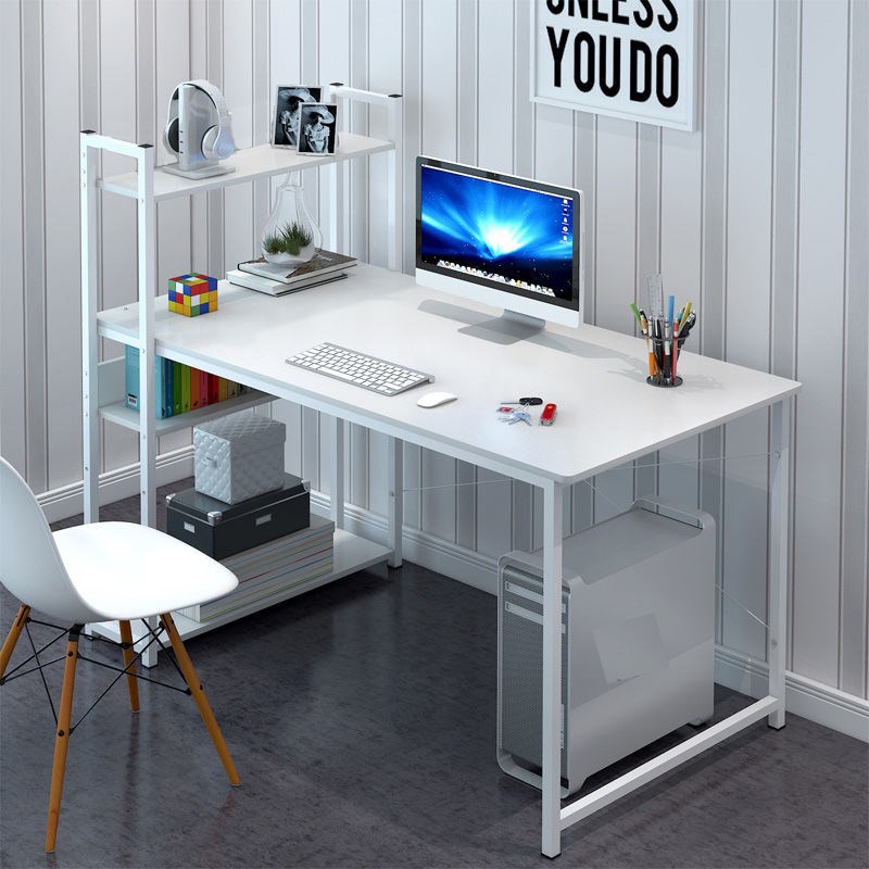 Dokkhuen 120cm โต๊ะทำงาน+ชั้นวางหนังสือ 4 ชั้น computer desk โต๊ะคอมพิวเตอร์
