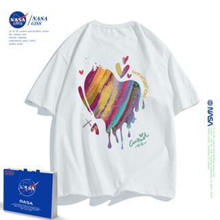 NASA joint love เสื้อยืดแขนสั้นหญิง 2022 ฤดูร้อน American graffiti คู่แขนสั้นแบรนด์ topเสื้อเชิ้ตแขนสั้นกวินเทจเสื้_36