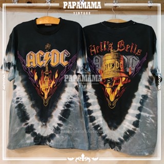 [ ACDC ] HELLS BELLS TIE DYE มัดย้อมพิเศษ เสื้อวง เสื้อทัวร์ เสื้อวินเทจ papamama vintage