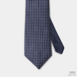 Navy White Check N&amp;W 3 Inch Necktie-เนคไทสีกรมลายตางรางขาว