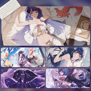 Raishogon Shadow Mouse Pad Genshin Impact Beelzebul Rubber Pad Raiden Makoto Exclusive Keyboard Pad Yae Miko animation Electro Archon Game Baal Table Pad Raiden Ei Custom Inazuma Kitsune Saiguu Laptop Pad Animation Raytheon