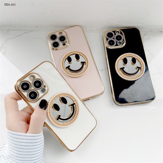 Compatible With Samsung Galaxy A11 A12 A21S A31 A32 A42 A51 A71 4G 5G เคสซัมซุง สำหรับ Case Pearls Smiling Face Mirror เคสนิ่ม เคส เคสโทรศัพท์ เคสมือถือ Soft Cases