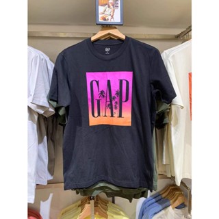 เสื้อยืดแขนสั้น ผ้าฝ้ายแท้ พิมพ์ลาย Gap สําหรับผู้ชาย และผู้หญิง