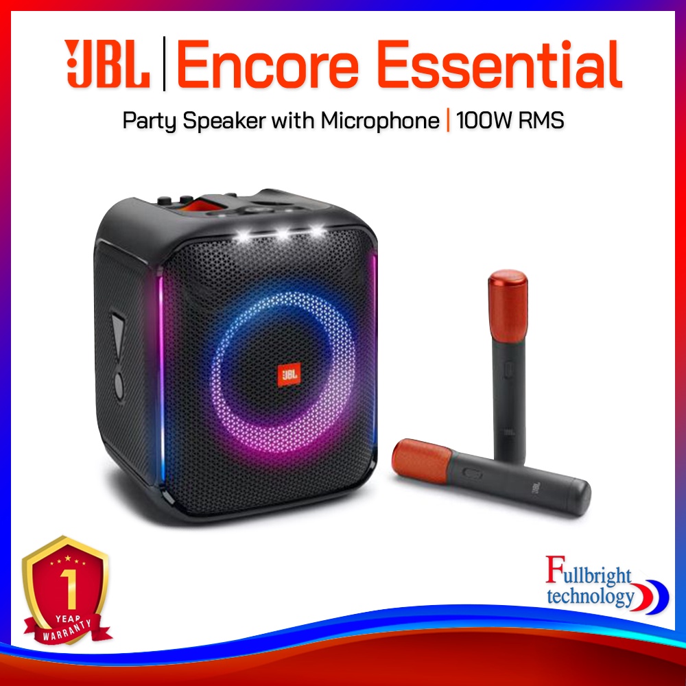 JBL PartyBox Encore Essential New Edition With Mic ลำโพงบลูทูธพร้อมไมค์ลอย 2 ตัว ประกันศูนย์ 1 ปี