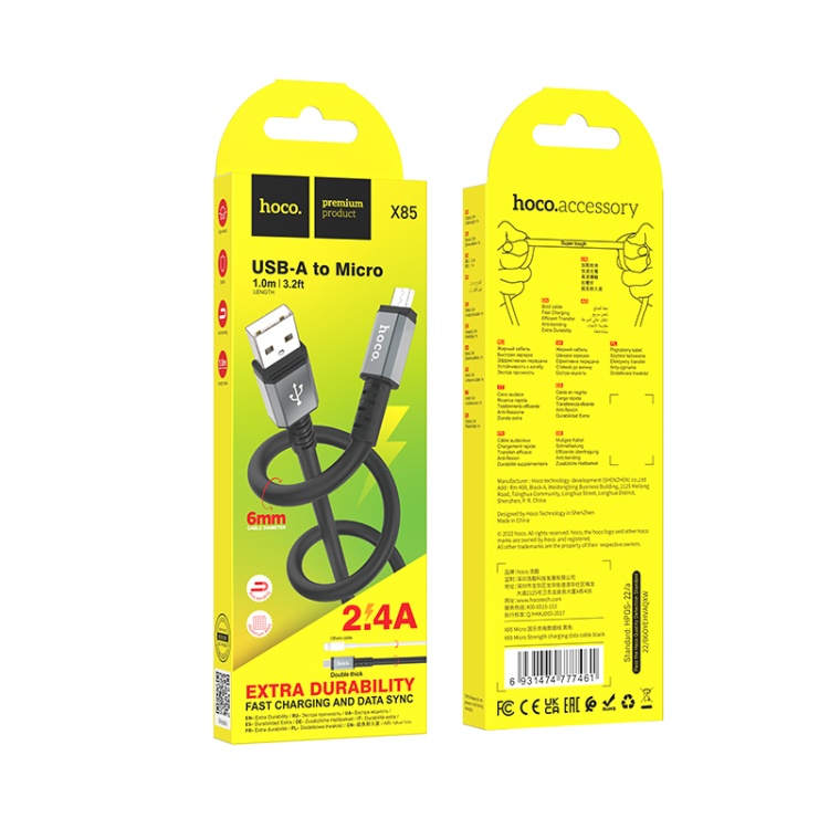 Hoco X85 สายชาร์จรุ่นหนาพิเศษ 6mm Charging Data Cable 1 เมตร สําหรับ Micro / for ip / Type C / PD / Type-C to Type-C - รูปที่ 6