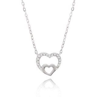 Jewelry Buffet Couple Love Necklace สร้อยคอ สร้อยคอจี้หัวใจ สร้อยคอเงินแท้925 เครื่องประดับเงินแท้ 925