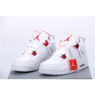 Jordan 4 "Red Metallic" B.AJ4 รองเท้าบาสเก็ตบอล สีขาว สีแดง CT8527-112 40-47.5 LMWN