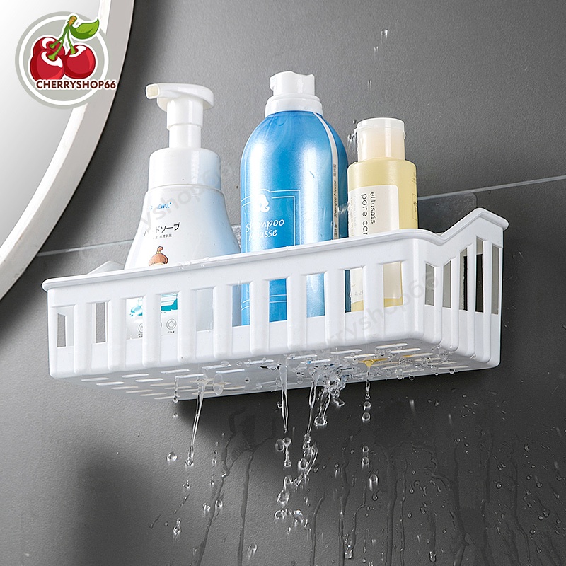 ชั้นวางของติดผนัง ตะกร้าวางของในห้องน้ำ ะกร้าวางของในห้องน้ำ ชั้นเก็บของ มัลติฟังก์ชั่น ไม่ต้องเจาะผนัง - รูปที่ 4