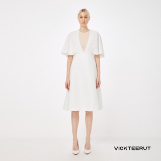 VICKTEERUT Re-Edition Cape Sleeve Flared Dress เดรส แขนเคป ทรงเอ