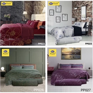 satin plus+ ชุดเครื่องนอน(พร้อม 15 ลายใหม่ล่าสุด) 2 สไตล์ในผืนเดียว ครบชุด 6 ชิ้น(รวมผ้านวม)ผ้านุ่ม ไร้รอยต่อ