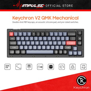 Keychron V2 แผ่นเหล็กดับเบิลช็อต OSA PBT คีย์บอร์ดเมคคานิคอล แบบใช้สาย K Pro สวิตช์ เปลี่ยนร้อนได้