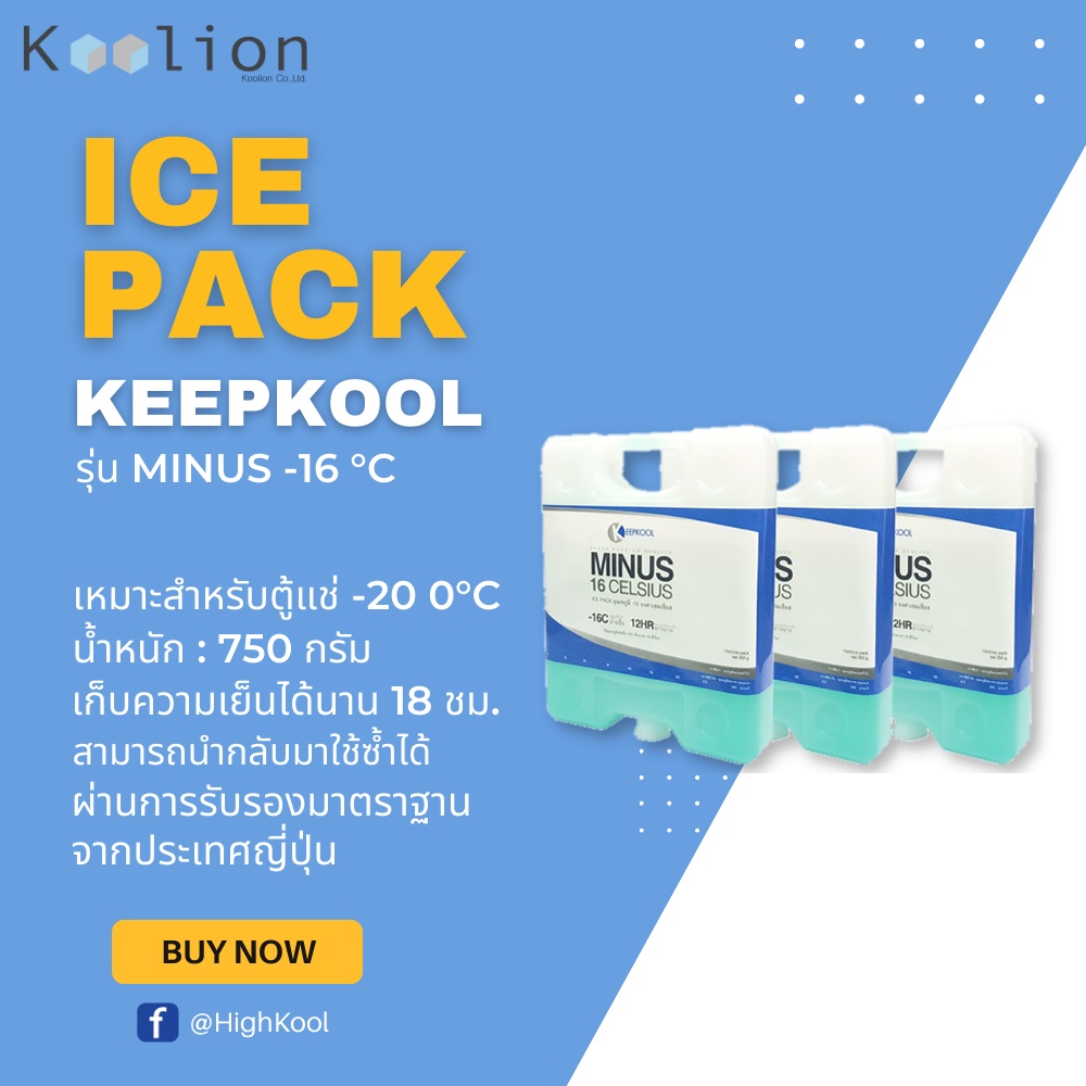เจลเย็น Minus -16 องศา 750 กรัม [3 ชิ้น] เจลเก็บความเย็น Cool Gel เย็นกว่าน้ำแข็ง 8 เท่า Ice Pack