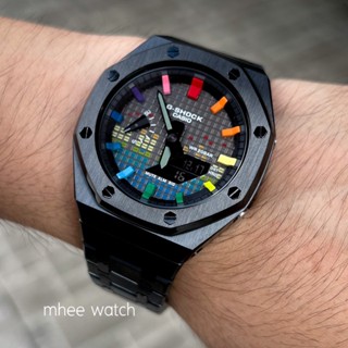 G-Shock Black Casioak Rainbow Music Dial Black Full Metal Steel