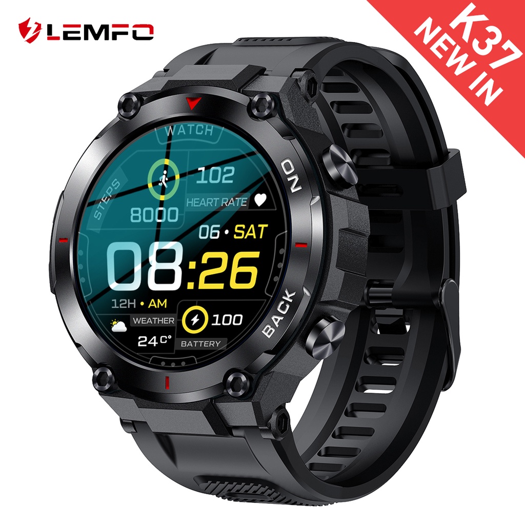 LEMFO K37 Outdoor Smart Watch men 2022 480mAh GPS IP68 Waterproof 360*