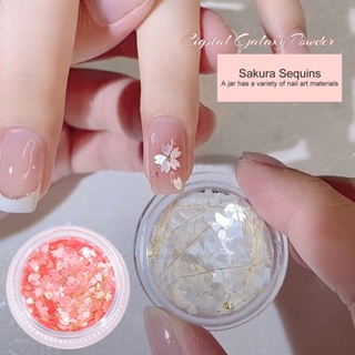 【AG】1 Box Nail Sequins Exquisite Ultra-Thin Shining Visual Fade-Resistant PET Floral Style