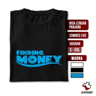 Kaos kaos FINDING MONEY - Parody เสื้อยืดแขนยาว พิมพ์ลายโลโก้ Words แนวตลก ไม่ซ้ําใคร สําหรับผู้ชาย ผู้หญิง ไซซ์ 3XL 4XL 5XL 24s