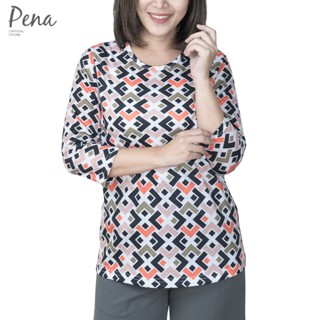 Pena house เสื้อยืดคอกลม พิมพ์ลายทั้งตัว แขนสามส่วน รุ่น PSTL112202