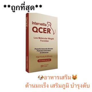 QCER (หมดอายุ12/23)ผลิตภัณฑ์ต่อต้านมะเร็งและเสริมภูมิคุ้มกันสำหรับสัตว์เลี้ยง (20 เม็ด/กล่อง) มีแบ่งขาย