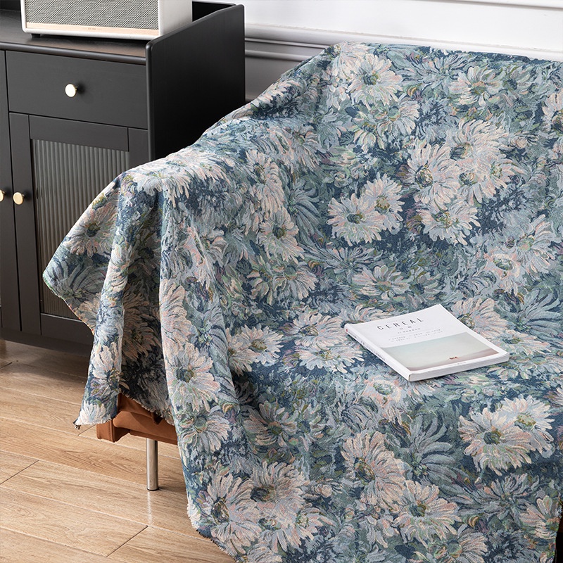 50x150 ซม.ดอกไม้ภาพวาดสีน้ํามันเส้นด้ายย้อมโพลีเอสเตอร์ผ้าฝ้ายหนา jacquard ผ้า diy สําหรับถุงแข็งรองเท้าและเสื้อผ้าปลอกหมอนผ้า TJ7465 - รูปที่ 6