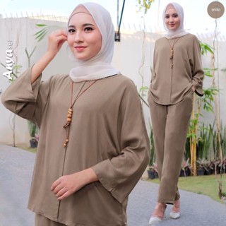 Anya SET BP 2IN1 | ขนาด M L XL XXL | ชุดเสื้อ+กางเกง (ไม่รวม HIJAB) ผ้าฝ้ายเรยอน จัมโบ้ แฟชั่นเกาหลี สําหรับผู้หญิง