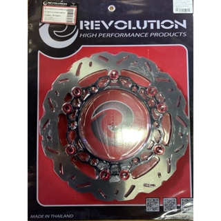 จานดิสเบรคหน้า ลายหยัก V3 ขอบดำหมุดแดง REVOLUTION FORZA350 /300(2018) ขนาด 300มม หนา4.5มม