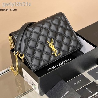 ❦Ysl High Quality BECKY Small Square Bag Rhombus Bag Diagonal Bag Chain Bag Women s Bag