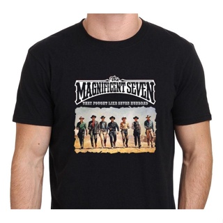 [COD] {พร้อมส่ง เสื้อยืดแขนสั้น พิมพ์ลายภาพยนตร์ตะวันตก Magnificent 7 พลัสไซซ์ ของขวัญวันเกิด สําหรับผู้ชาย XS-6XL