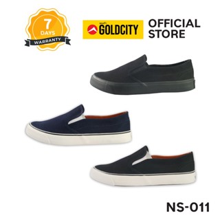 GOLDCITY รองเท้าสลิปออน รุ่น NS011 SLIP-ON สลิปออน แฟชั่น สี กรม ดำ ดำดำ เหมาะสำหรับทุกเพศทุกวัย  (299)