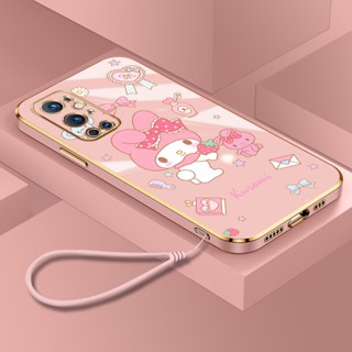 เคสโทรศัพท์มือถือ TPU นิ่ม กันกระแทก ป้องกันกล้อง ลายการ์ตูนเมโลดี้น่ารัก พร้อมสายคล้อง สําหรับ Oneplus 9 Pro 8 Pro 8T Nord 2 Nord CE 2 5G