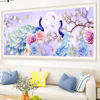 ครอสติสเพชร 5D Diamond Painting ภาพติดเพชรเม็ดกลม/เม็ดเหลี่ยม รูปยาว ตกแต่งบ้าน DIY หลายขนาด