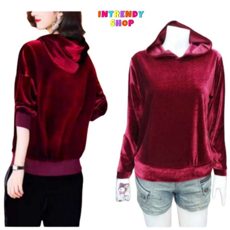 เสื้อฮู้ดฤดูหนาวกํามะหยี่ ลดราคาพิเศษ Free size: 32 - 40 นิ้ว.ใส่สวย( หน้าผ้า 40 )
