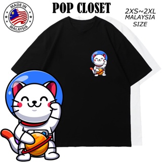 CAT นักบินอวกาศ CUTE GRAPHIC TSHIRT WOMEN MEN BAJU T SHIRT PEREMPUAN LELAKI T-SHIRT OVERSIZE LENGAN PENDEK WOMAN NA_38