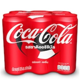 Coca Cola Original Taste โคคาโคล่ารสชาติดั้งเดิม 325มล. แพค 6 อาหาร เครื่องดื่ม น้ำอัดลม