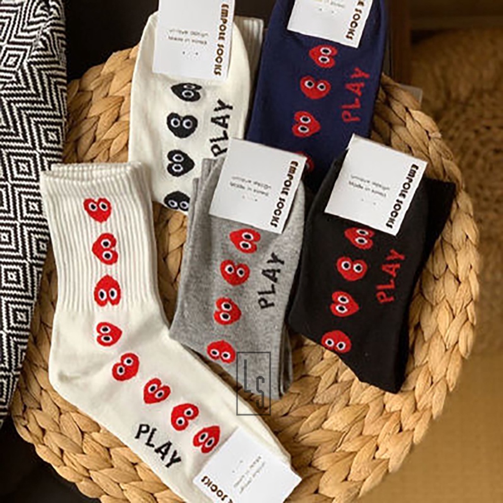 Comme des Garcons Heart Socks - Play CDG ถุงเท้าหัวใจรูปเล็ก