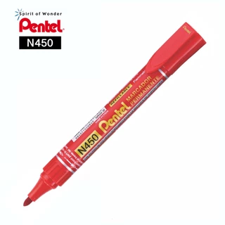 ปากกาเคมี ปากกาเขียนซีดี ปากกามาร์คเกอร์ Pentel Marker N450 สีดำ แดง น้ำเงิน [S24]