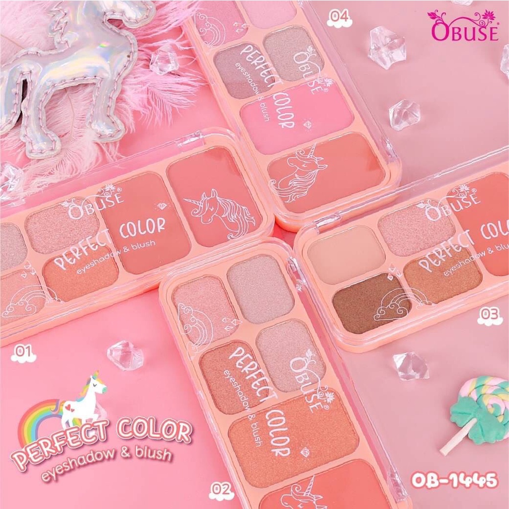 Obuse Perfect Color Eyeshadow & Blush #OB-1445 โอบิวซ์​ พาเลท อายแชโดว์ บลัชออน
