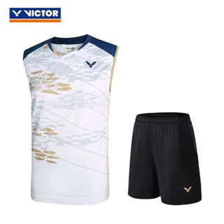 Victory ใหม่ เสื้อกีฬาแบดมินตัน แขนกุด ระบายอากาศ เข้าได้กับทุกชุด สําหรับผู้ชาย และผู้หญิง