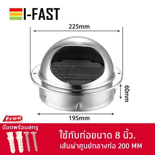 ฝาครอบช่องระบายอากาศ สแตนเลส ฝามีตาข่ายกันแมลง ขนาด 50 mm. 60 mm. 2-1/2 / 3 / 4 / 6 / 7 / 8 นิ้ว *สินค้าพร้อมส่งด่วน*