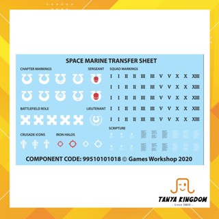 Warhammer 40k - Primaris Ultramarines transfer sheet (decal) ดีคอล รูปลอกน้ำ แผ่นเล็ก